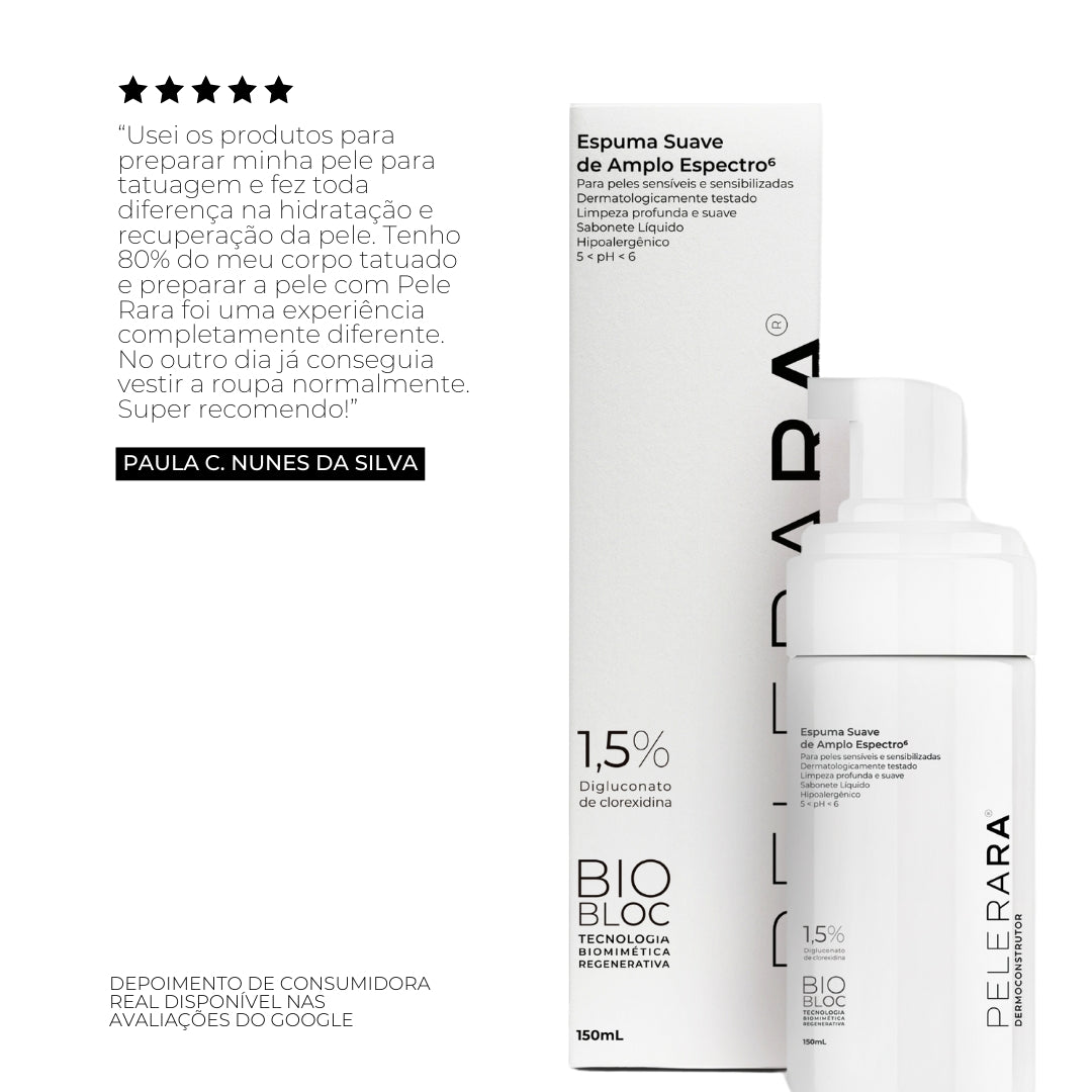 ESPUMA SUAVE DE AMPLO ESPECTRO PELE RARA 150ML